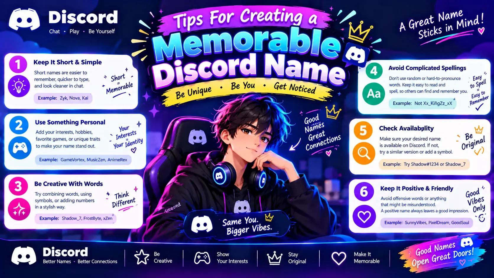 Tips for creating a memorable Discord name with creative and simple naming ideas